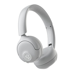 JLab Go Lux ANC front view showing clean cloud white design and comfort
