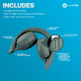 JLab Go Lux ANC packaging and warranty card emphasizing included two-year protection