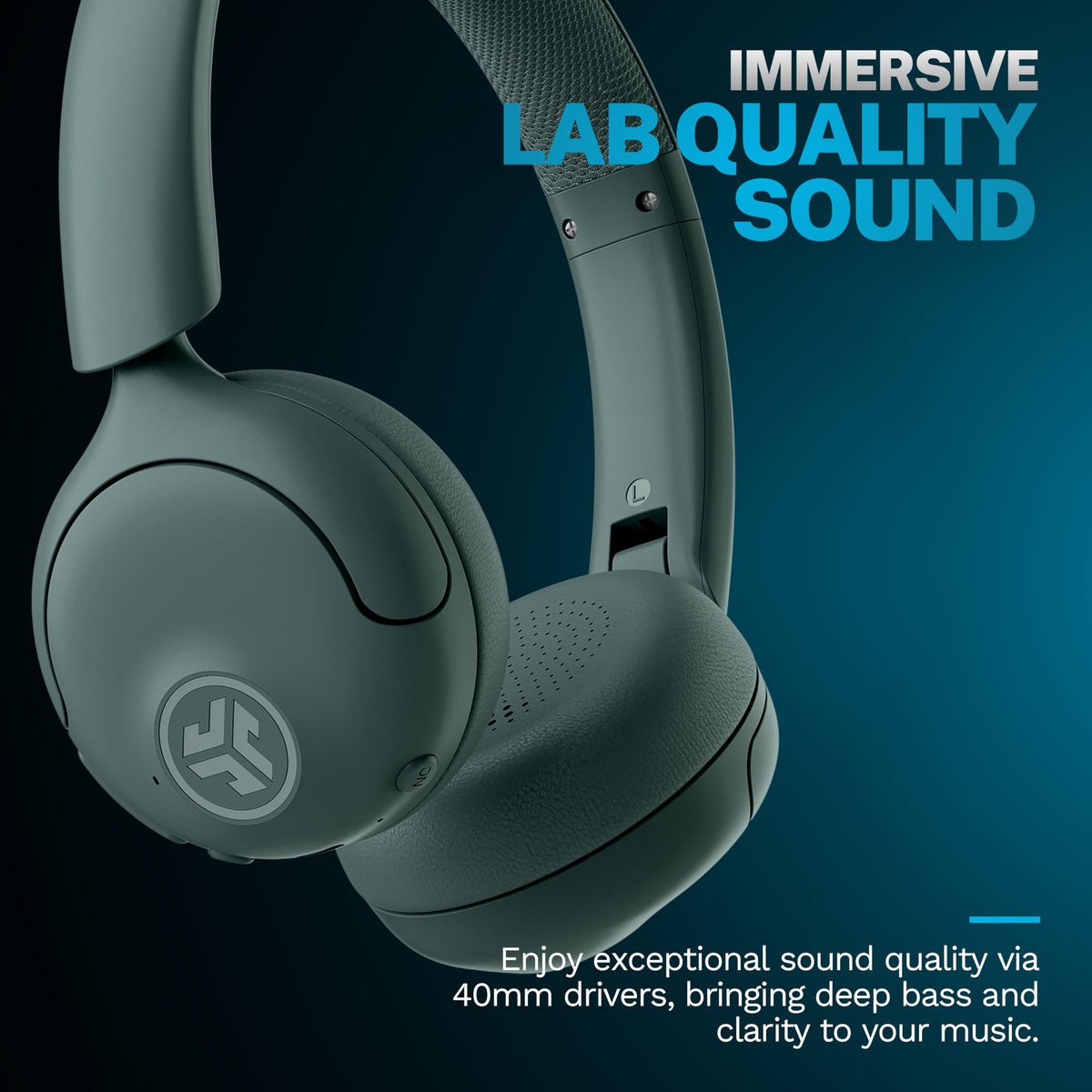 JLab Go Lux ANC side profile highlighting slim headband and hinge design