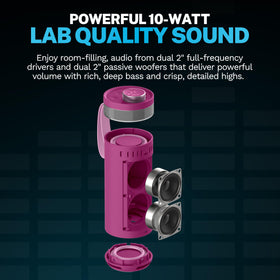JLab Go Party close-up of drivers and texture delivering clear sound detail