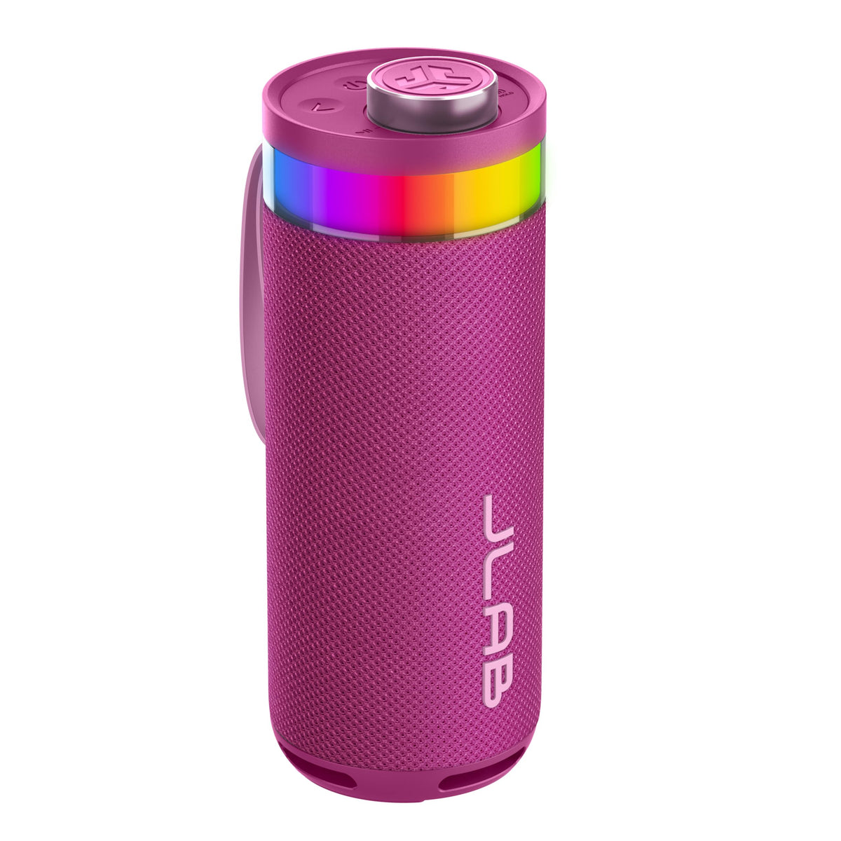 JLab Go Party front view showing mulberry finish and speaker grille benefit portable style