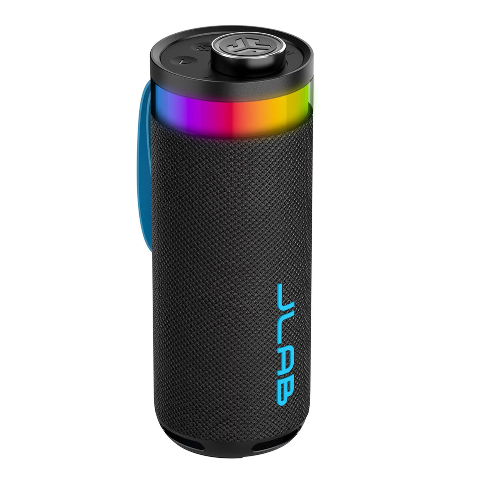 JLab Go Party front view showing grille and controls, ideal for portable sound