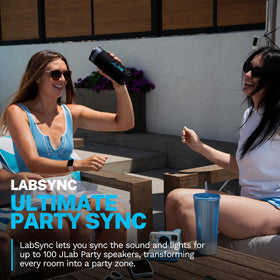 JLab Go Party integrated loop handle being carried for easy transport
