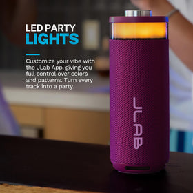 JLab Go Party side loop handle demonstrating easy carry and clipping convenience