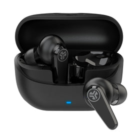 JLab Go Pods ANC case charging, keep earbuds powered for extended listening on the move.