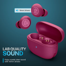 JLab Go Pop ANC in-ear fit with gel tip, ensures secure comfortable seal
