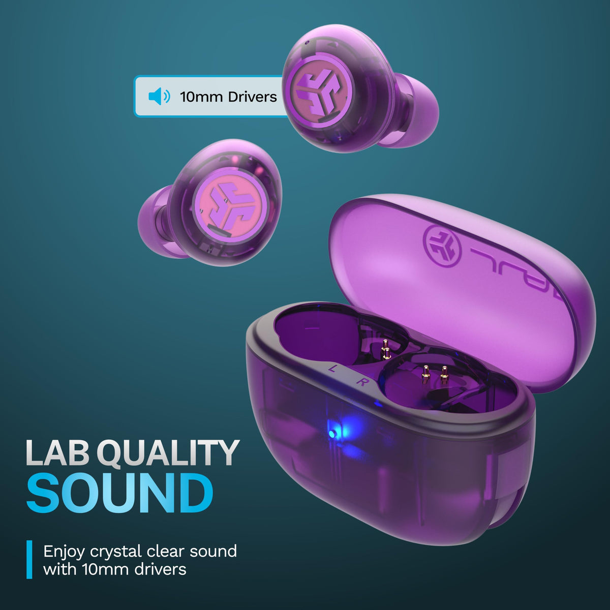 JLab Go Pop ANC worn in ear during commute offering noise control and comfort