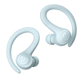 JLab open charging case with earbuds highlighting long battery convenience