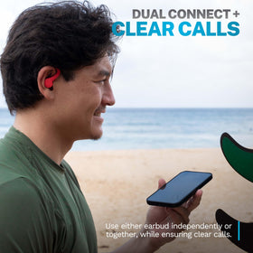 JLab Go Sport+ coral gel tips and accessories laid out for fit options