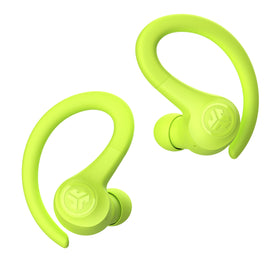 JLab Go Sport+ earbuds in use while running showing sweat resistance and clear audio benefit
