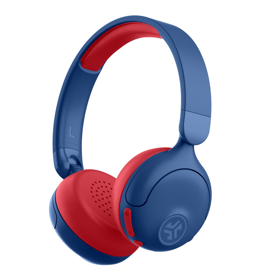 JLab JBuddies ANC 2in1 folded design for easy travel and quick listening.