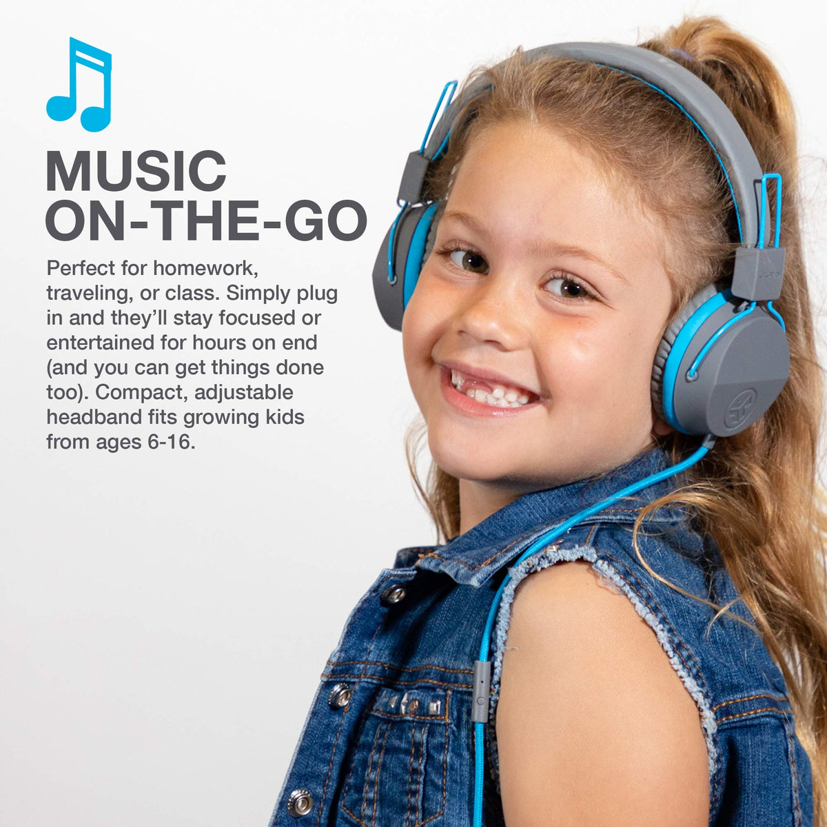 JLab JBuddies noise isolation helps kids focus during lessons and quiet study.