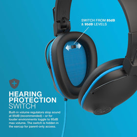JLab JBuddies Pro built-in mic blue for virtual learning