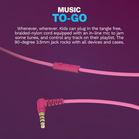 JLab JBuddies Studio on-ear headphones with built-in mic for calls and remote learning.
