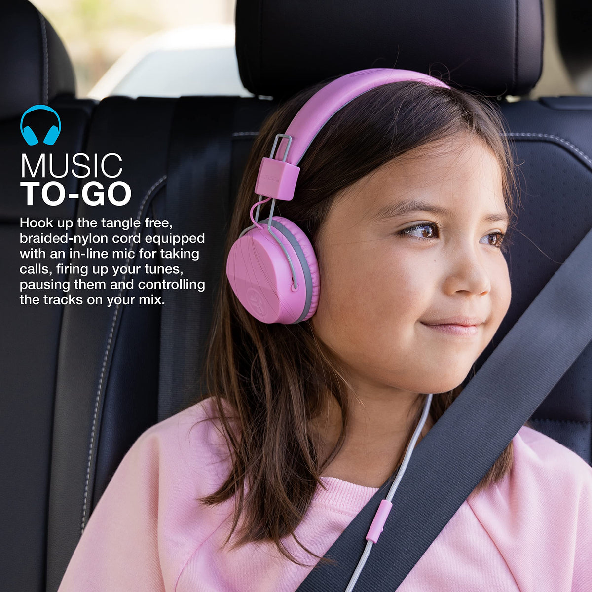 Pink JBuddies Studio ear cushions offering soft, all-day comfort.
