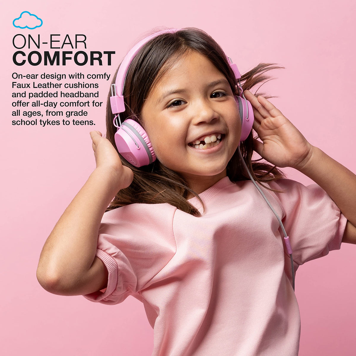 JBuddies Studio pink foldable design ideal for compact packing.