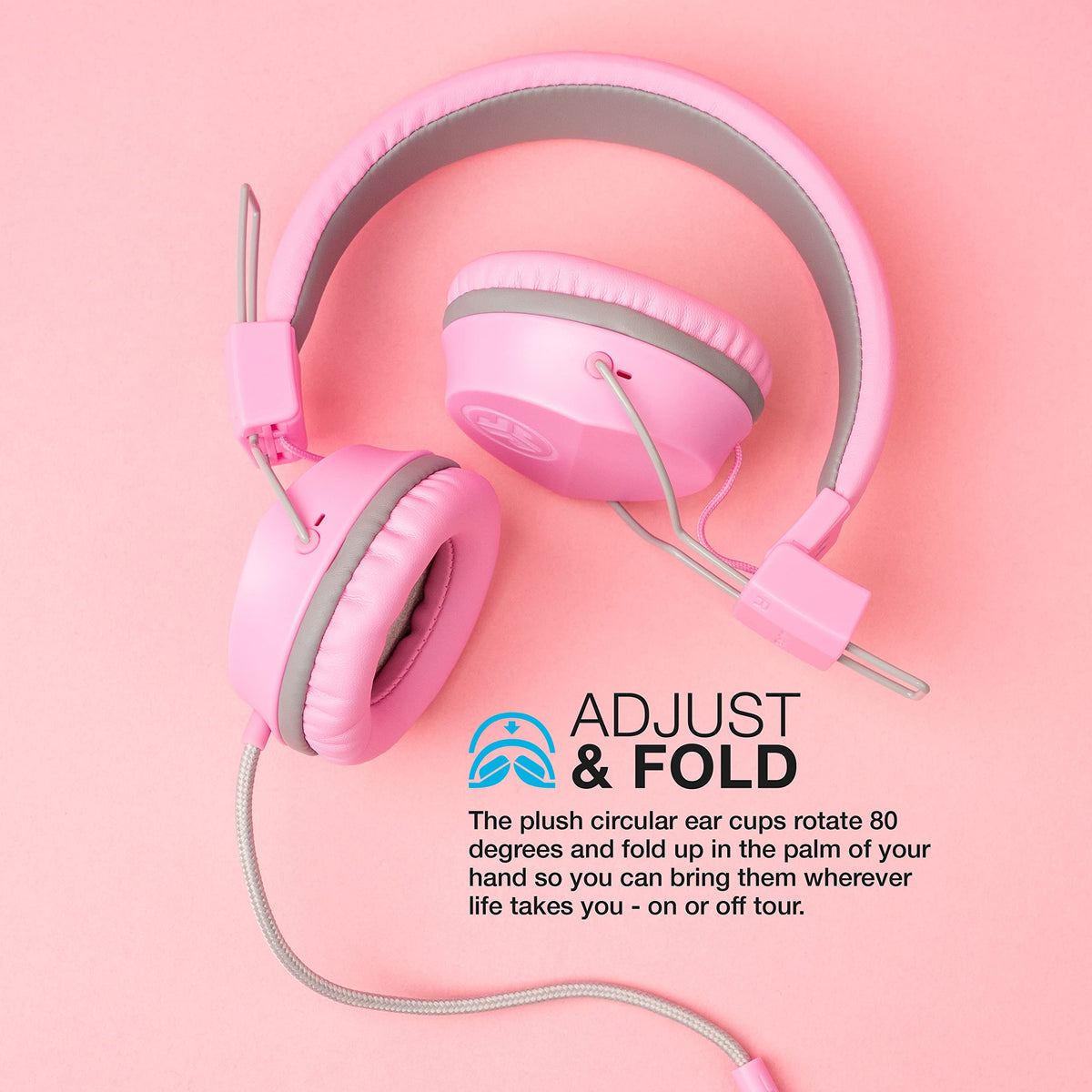 Adjustable metal headband on pink JBuddies Studio for growing kids.