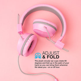 Adjustable metal headband on pink JBuddies Studio for growing kids.