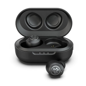 JLab JBuds Air ANC Gen 2 charging case in graphite for on-the-go power.
