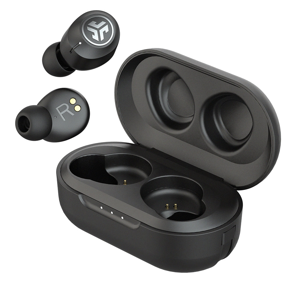 JLab JBuds Air ANC Gen 2 earbuds in graphite with long battery life.