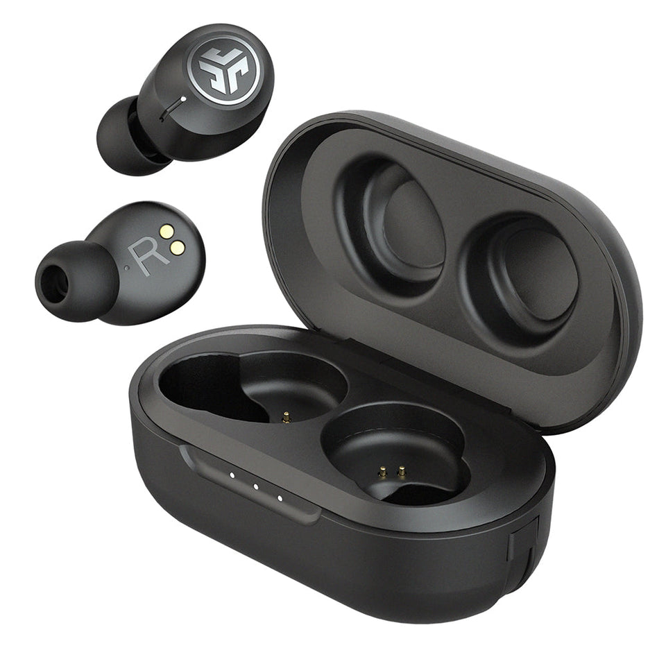 JLab JBuds Air ANC Gen 2 earbuds in graphite with long battery life.
