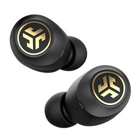JLab JBuds Air Icon charging case in use with on-the-go power indicator