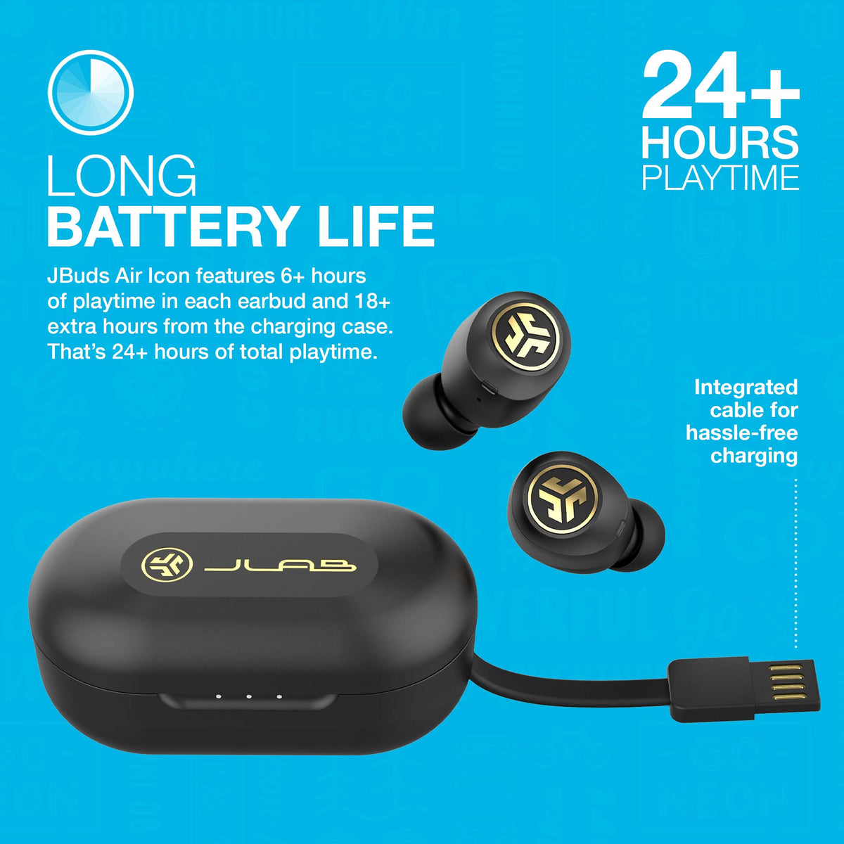 JLab JBuds Air Icon earbuds pairing with quick Bluetooth connection