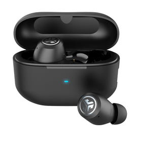 JLab JBuds ANC 3 charging case visible, portable power for travel and daily use.