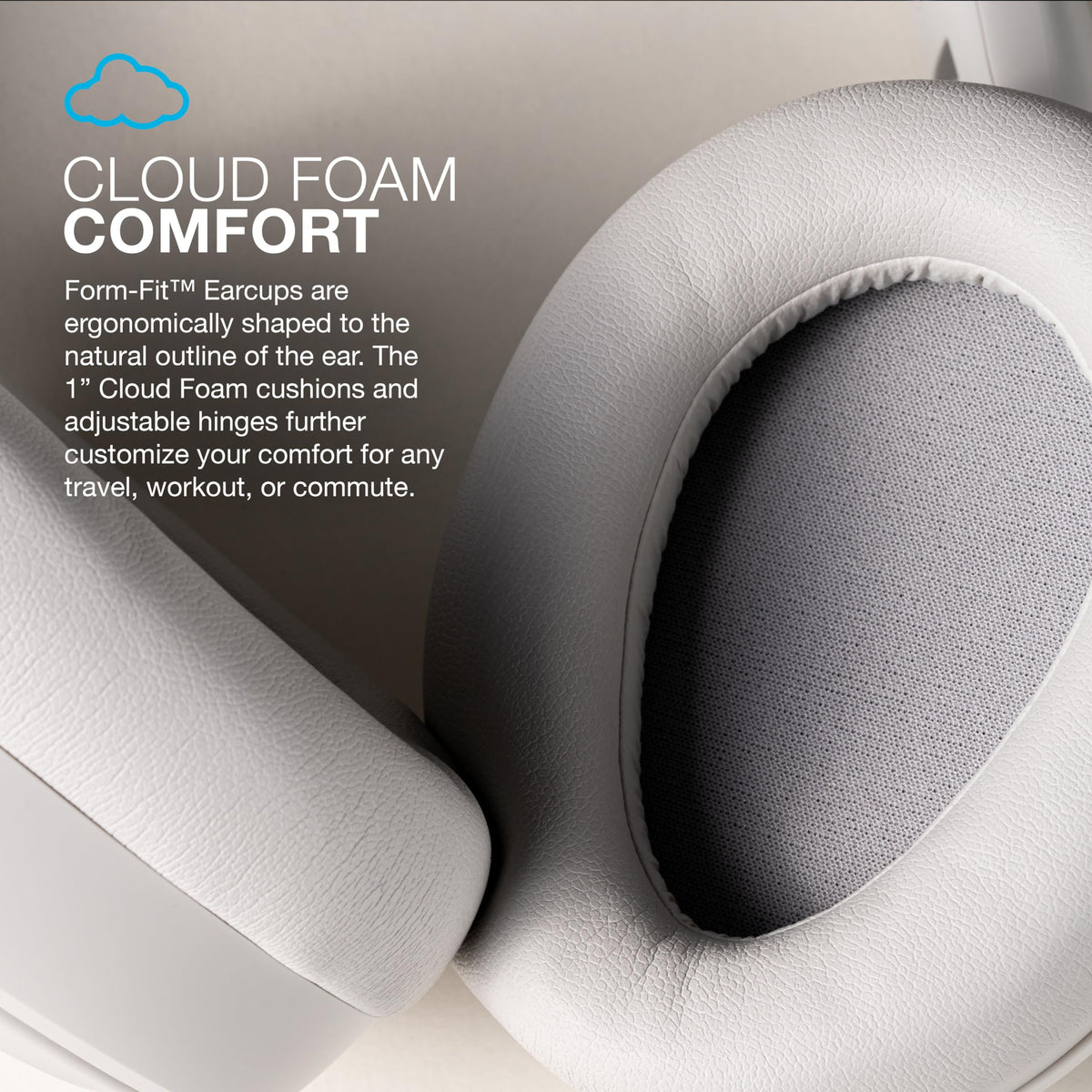 Person wearing JLab JBuds Lux ANC during commute for distraction-free travel