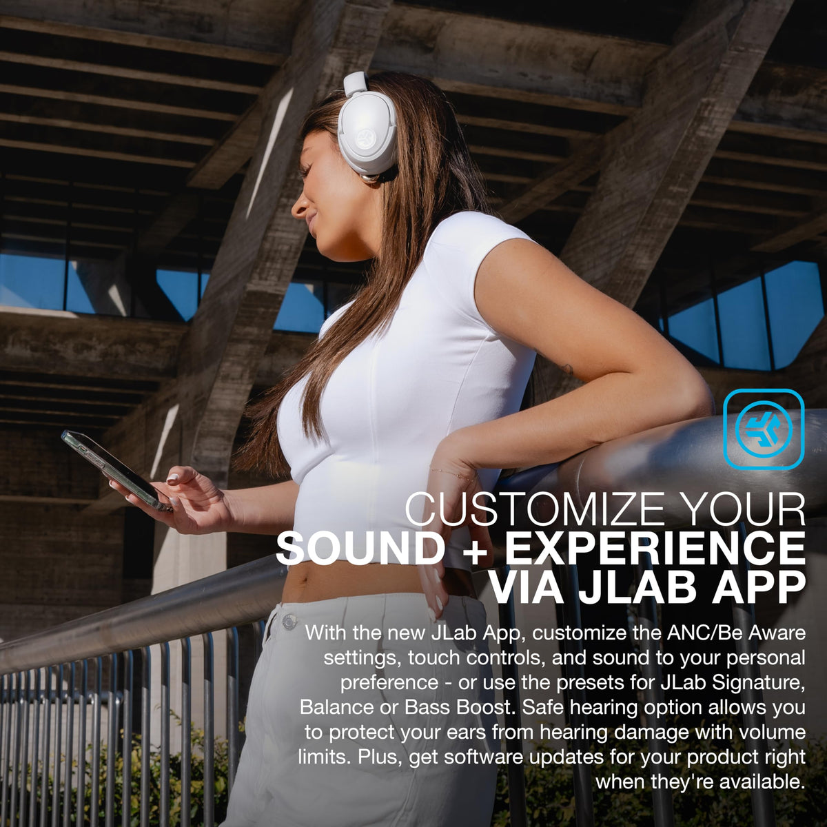 Detail of JLab touch control area for quick customizable playback control