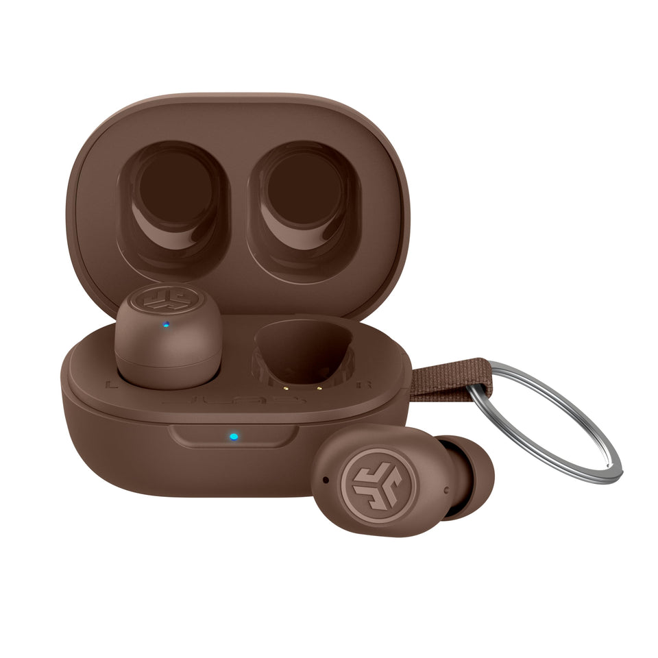 JLab JBuds Mini Tones front packaging showing compact design and benefits