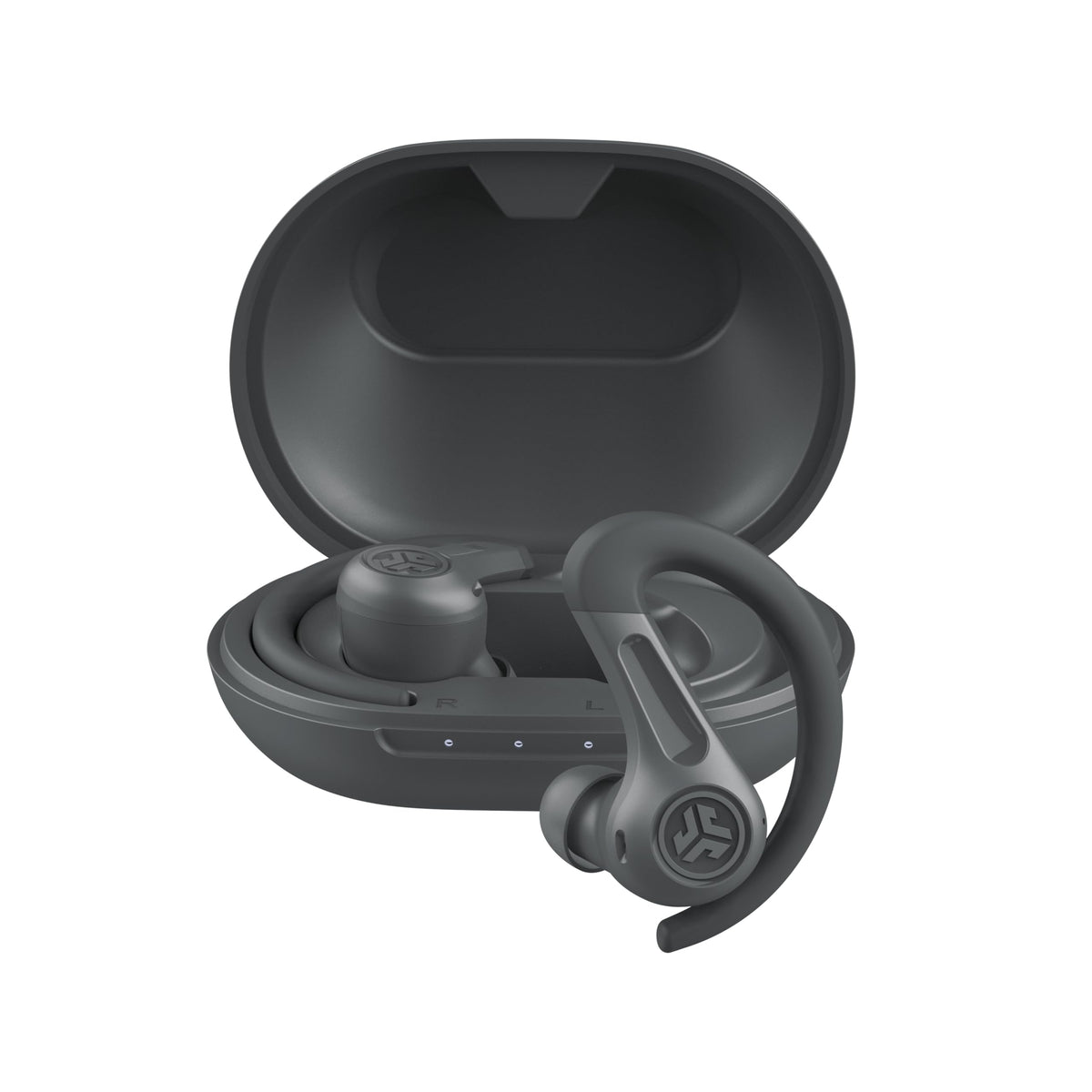 JLab JBuds Sport ANC 4 front packaging showing included case and earbuds for durable use