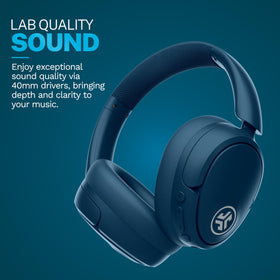 JLab Lux ANC navy side view with controls for adaptive listening