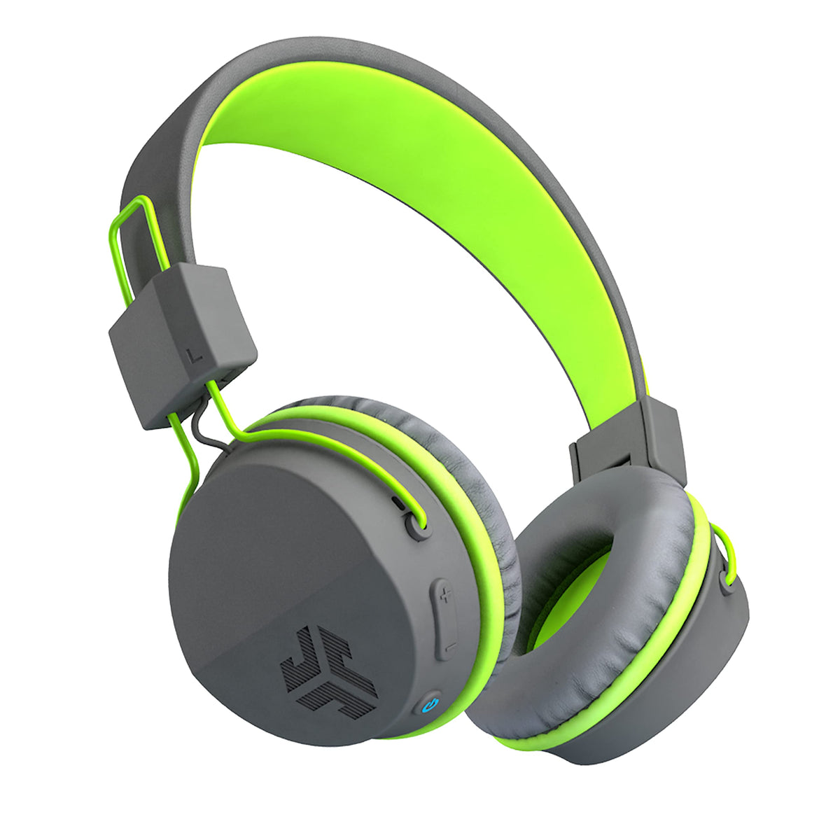 JLab Neon front view in graphite green showing bold style and portable design