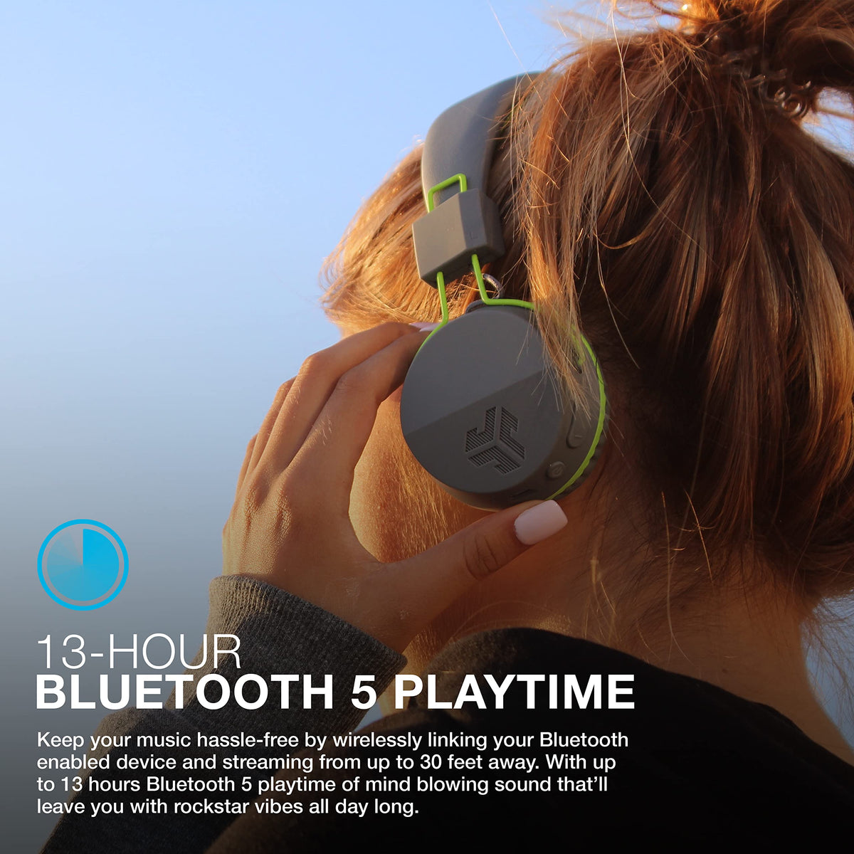 JLab Neon worn during commute showing clear sound and comfortable fit
