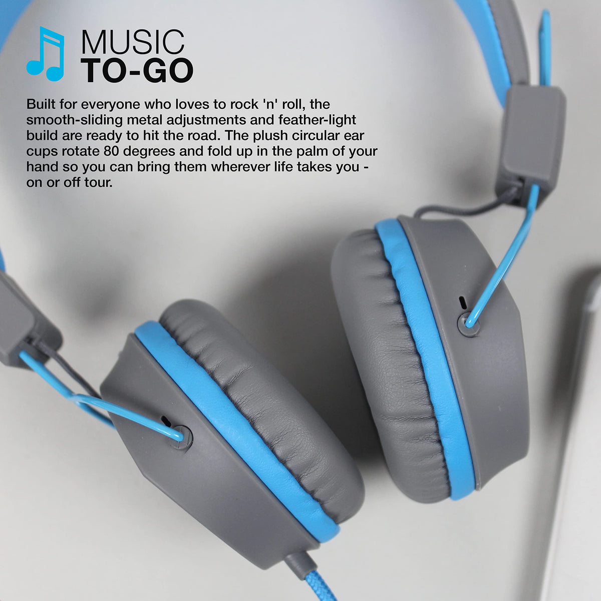 JLab Neon on-ear headphones foldable design for compact carry.