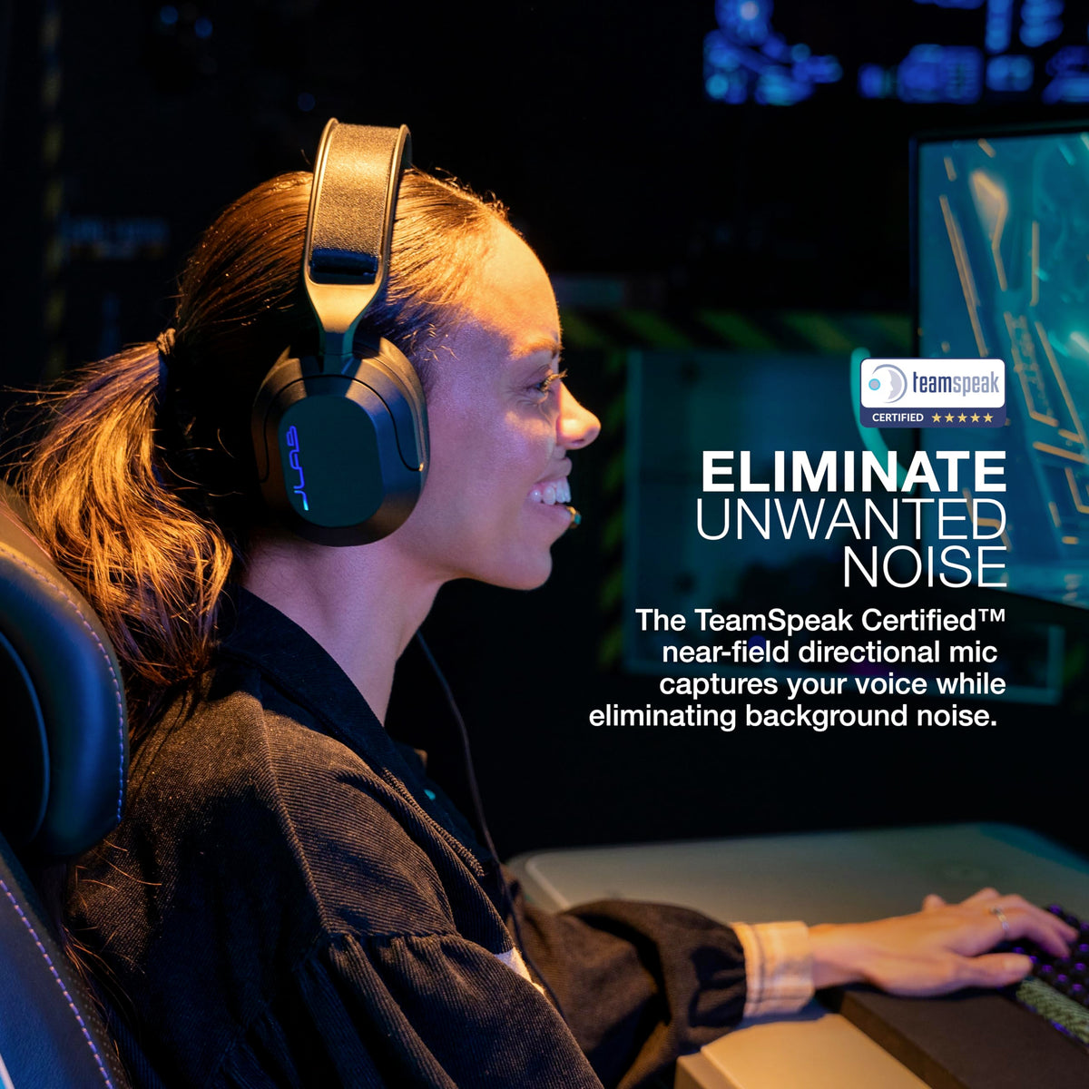 JLab Nightfall connected to console controller showing universal compatibility