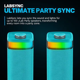 JLab JBuds Party speaker loop handle for easy transport.