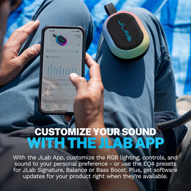 JLab Pop Party paired speakers synced via LabSync, multiplies sound and light impact