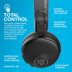 JLab Studio ANC on-ear headphones with a 3-mic system for clearer calls