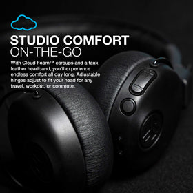 JLab Studio ANC on-ear headphones in black with a sleek daily-use design