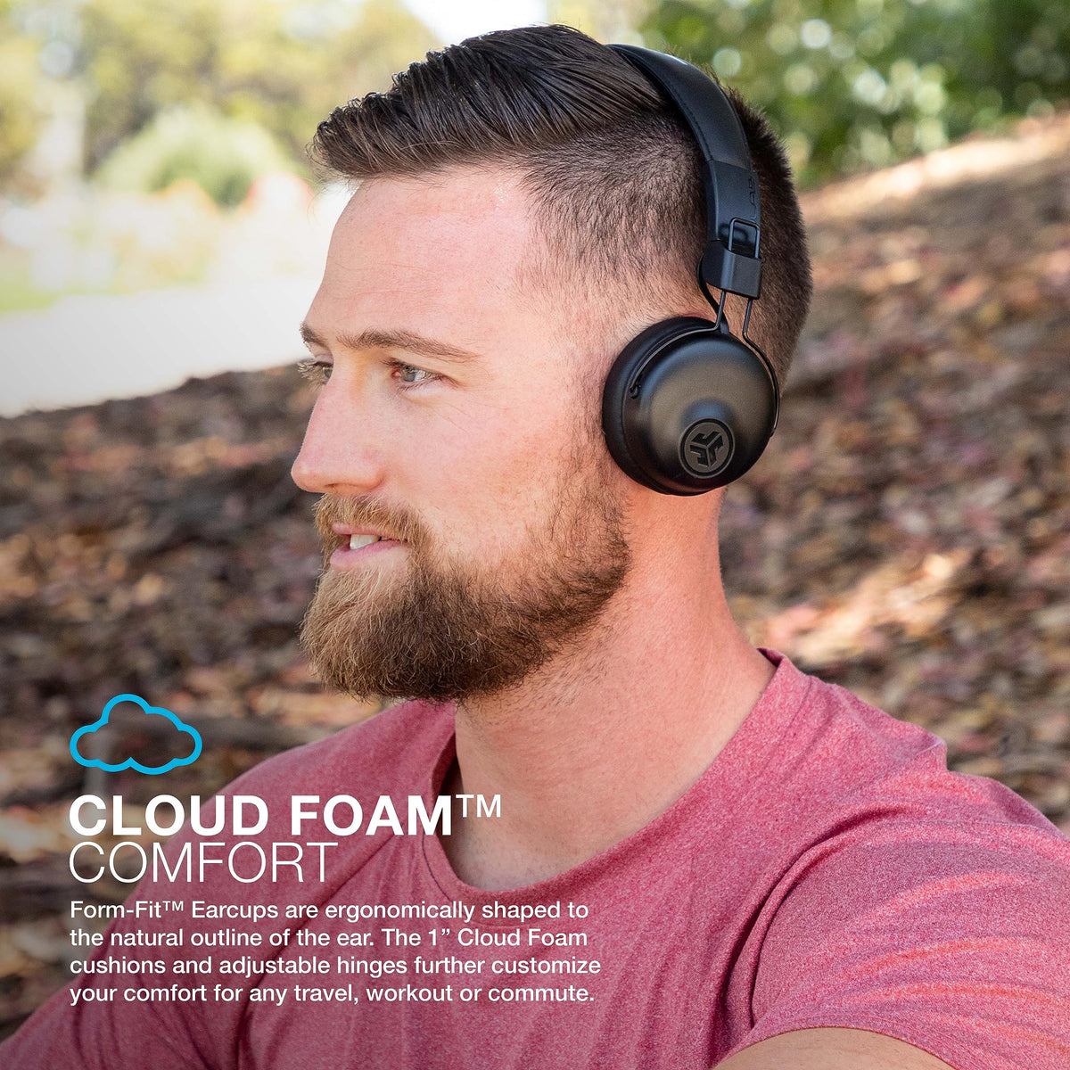 JLab Studio built-in mic for hands-free calls and voice commands.
