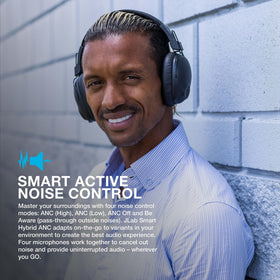 JLab Studio Pro ANC headphones showing cloud foam cushions for soft support.