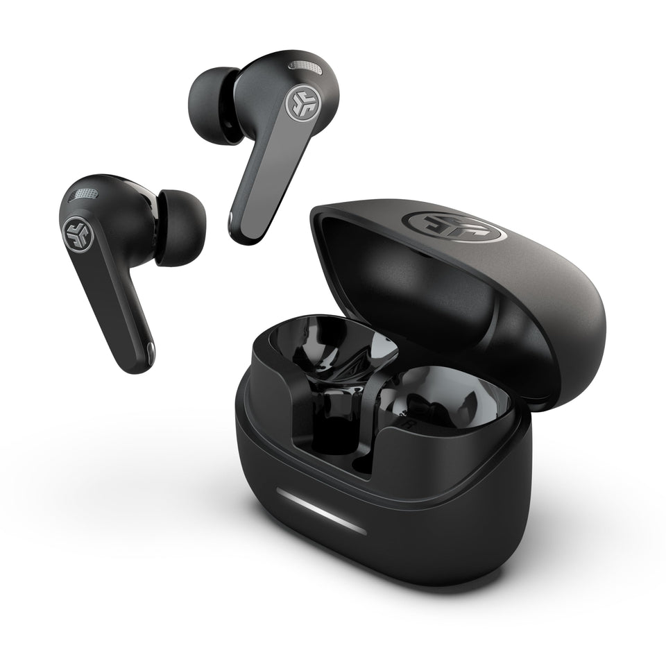 JLab JBuds Pods ANC case open with charging indicator for quick top-ups