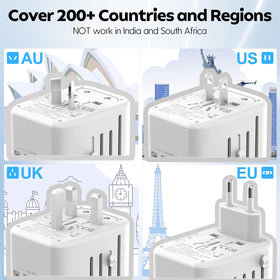 JMFONE compact travel adapter fits easily in luggage and bag