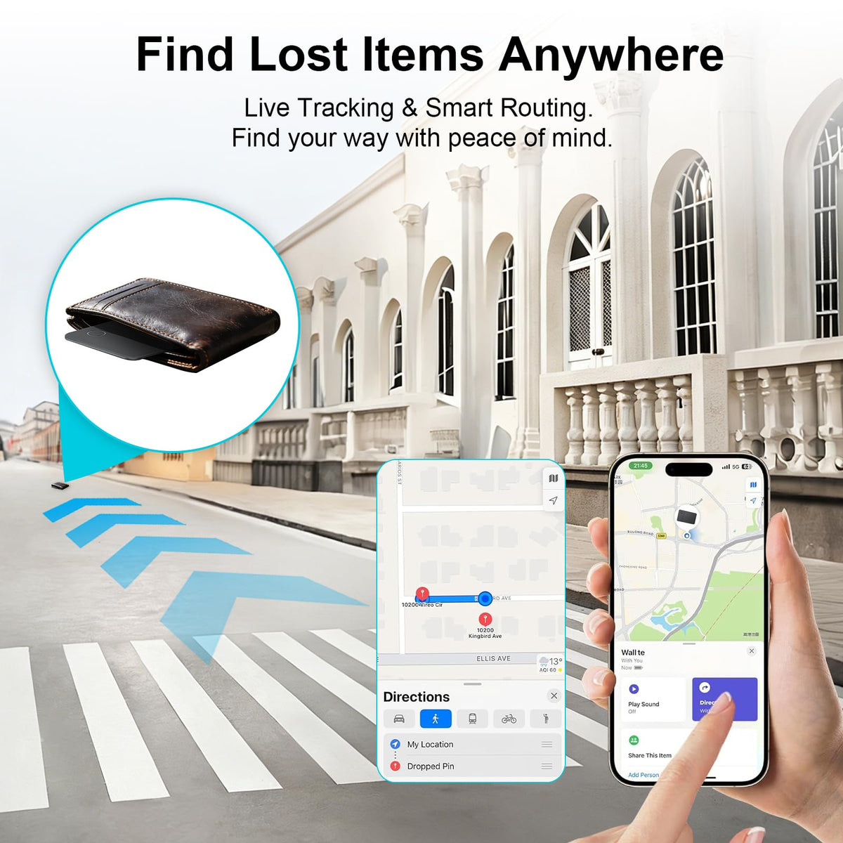 Jnconser Wallet Tracker Card app setup on iOS interface with privacy focus