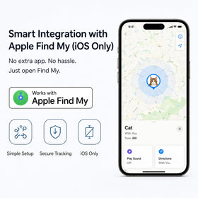 JNLIK attached to a cat outdoors showing reliable location tracking in the neighborhood