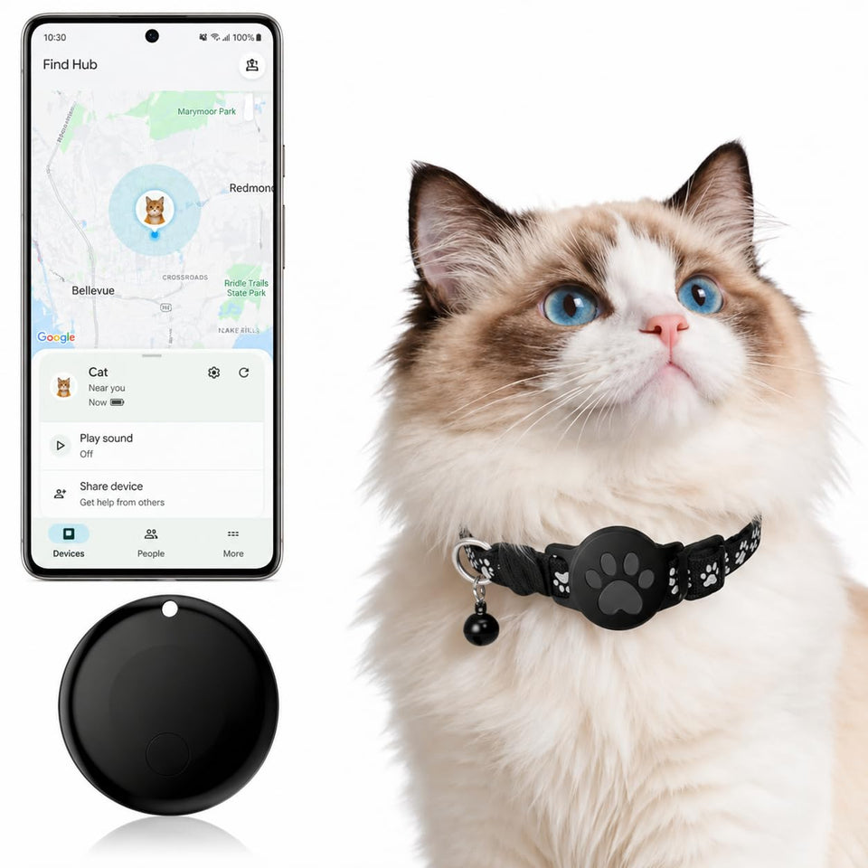 JNLIK Pet Tracker shows real-time cat location on Android app.