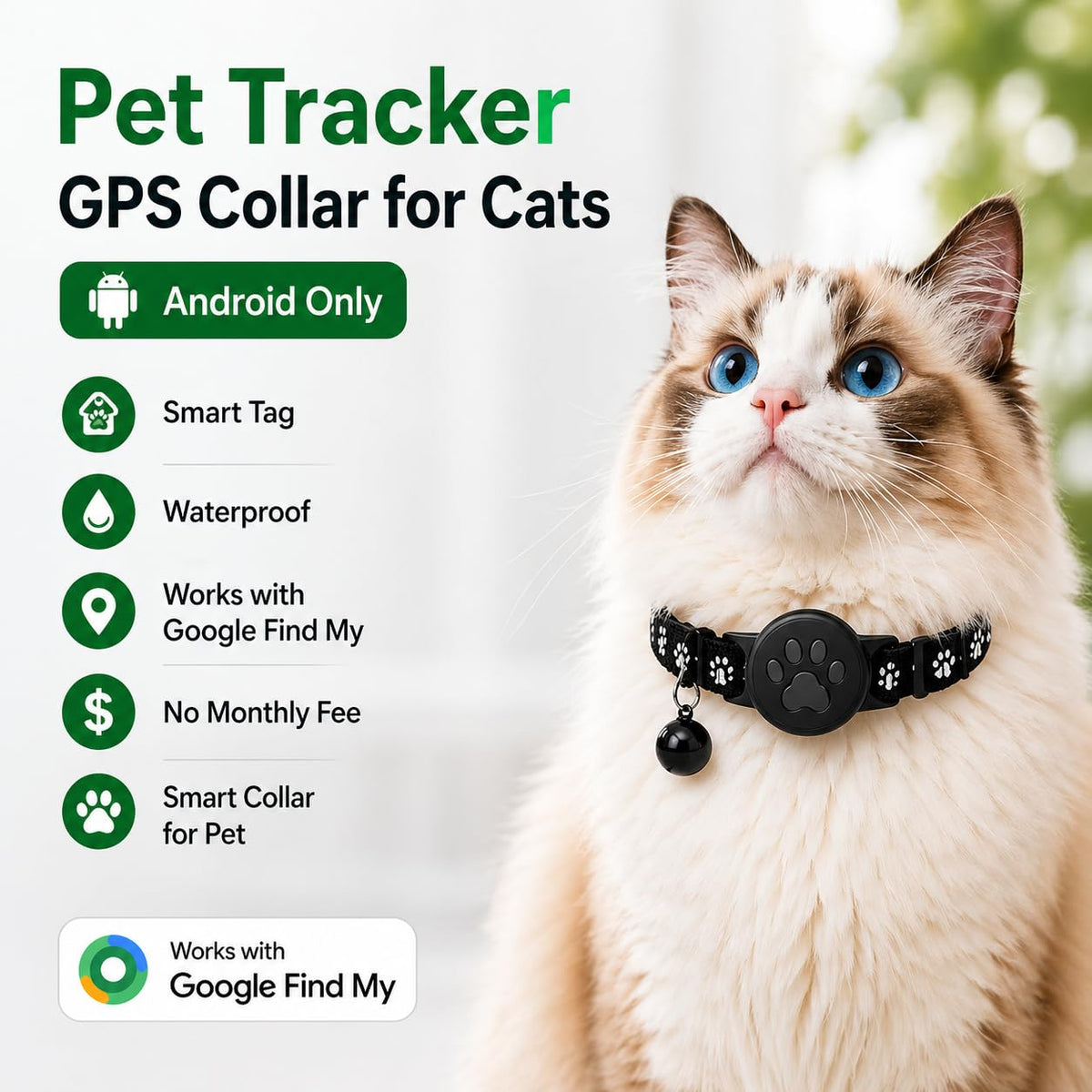 JNLIK tracker collar waterproof for cats, suitable for outdoor adventures