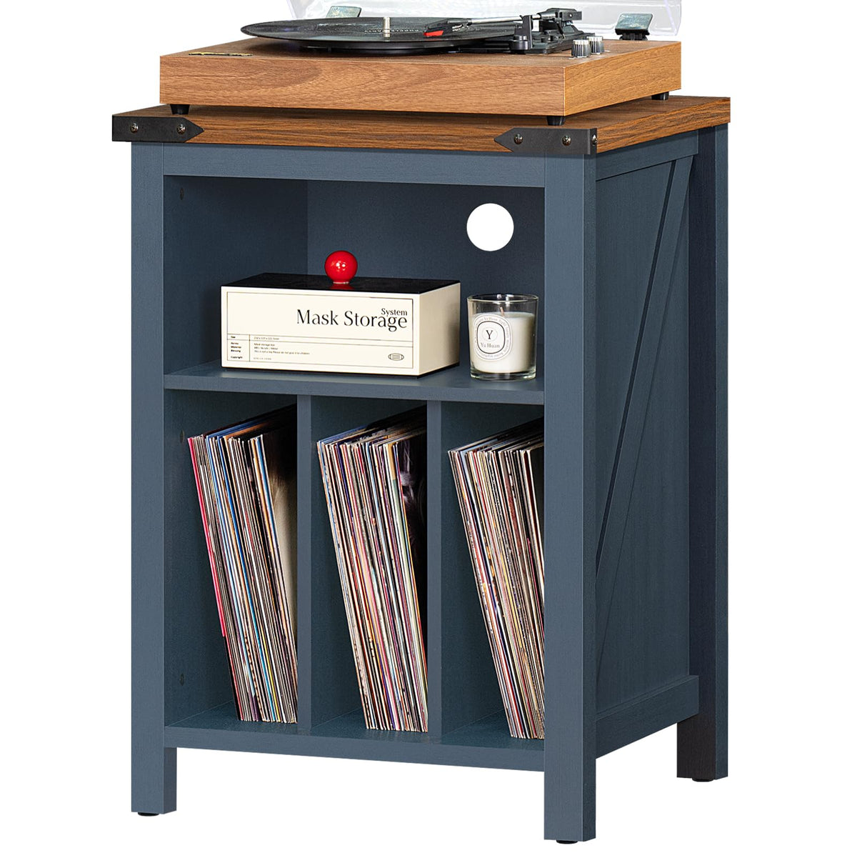 Joaxswe record player stand top view with ample surface for various turntables